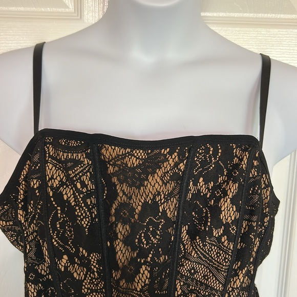 Orange kiss Elegant Black Lace stretchy corset with boning Women’s Size 1X - Picture 8 of 16